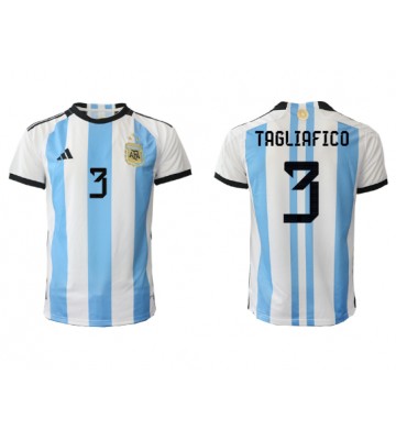 Argentina Nicolas Tagliafico #3 Replika Hjemmebanetrøje VM 2022 Kortærmet